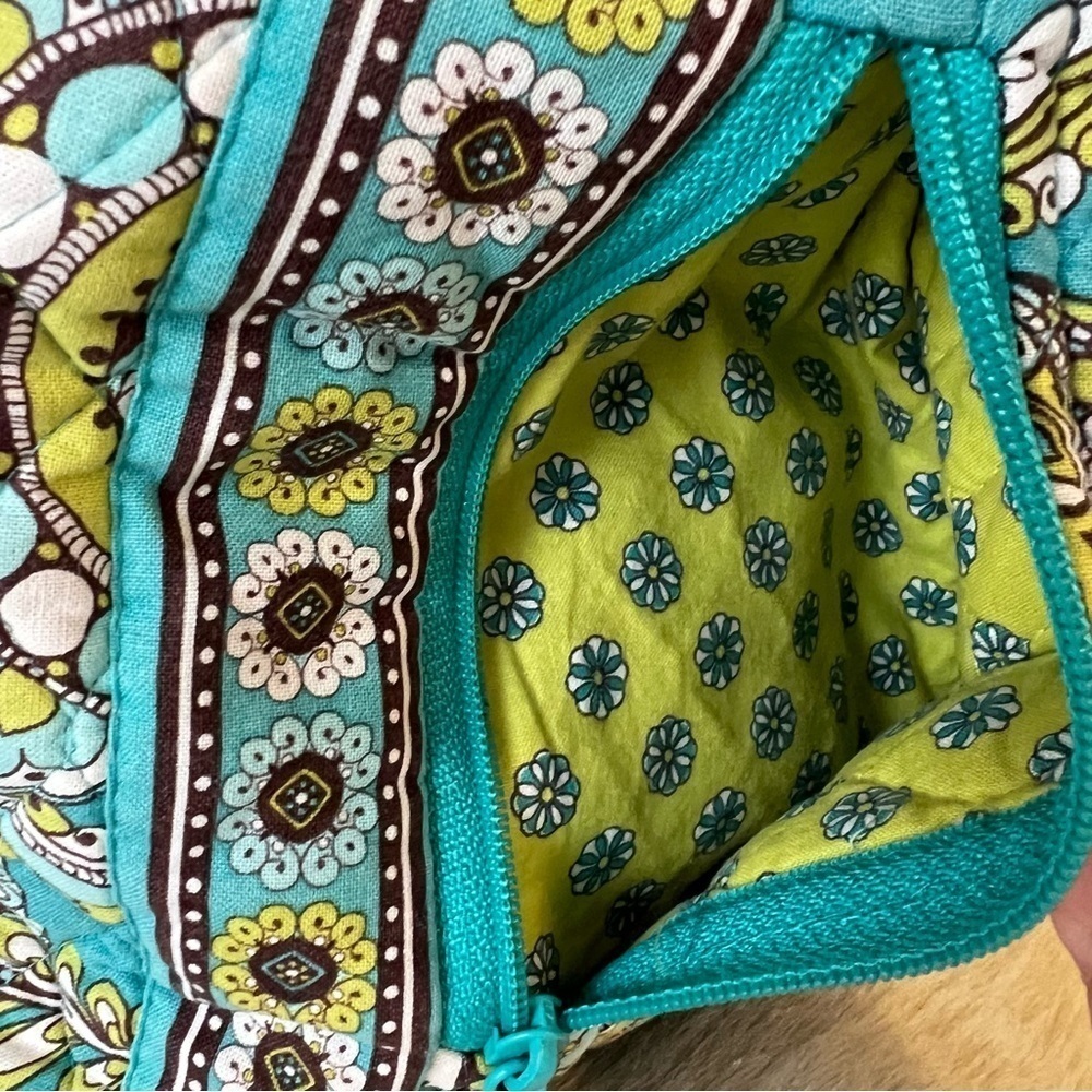 VERA BRADLEY Peacock Drawstring Bag Small Backpack Green Blue Paisley 2007 Y2K - Picture 4 of 13